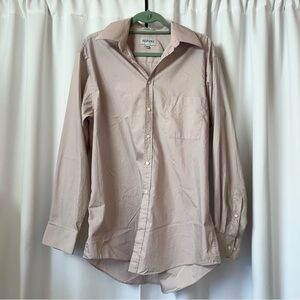 Alfani Men's Pale Pink Long Sleeve Button Up Dress Shirt Size Medium